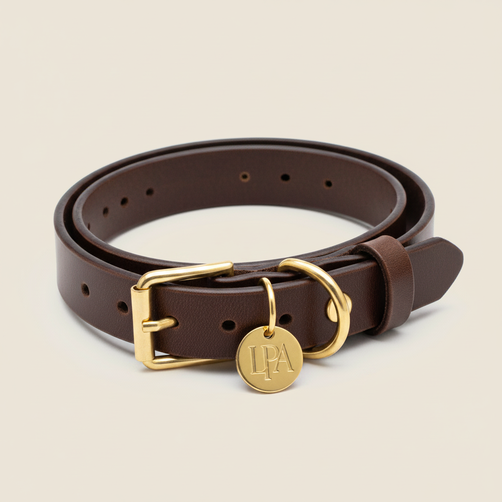 The Heritage Collar in Walnut leather